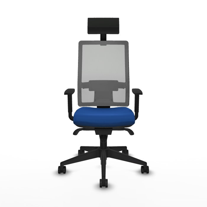 PIQUERAS Y CRESPO Silla de oficina Horna con mecanismo Sincro, Azul y Gris