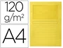 Q-connect Subcarpeta cartulina DIN A4 amarilla con ventana transparente, 120 g/m², certificado Blue Angel