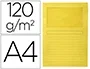 Q-connect Subcarpeta cartulina DIN A4 amarilla con ventana transparente, 120 g/m², certificado Blue Angel