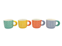 DKD Home Decor Taza de Porcelana New Bone, Verde y Naranja, 300ml, Apta para Microondas y Lavavajillas (12 Unidades)