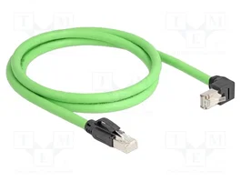DeLOCK Cable de red Cat.6A SF/UTP RJ45 1 m Verde con conector angular inferior