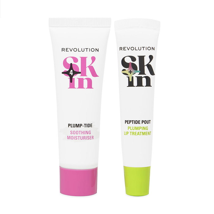 Revolution Skincare Estuche 2 pz Crema Hidratante Plump-Tide y Bálsamo Labial Chocolate Caliente con Péptidos Revolution Skincare Estuche 2 pz Crema Hidratante Plump-Tide y Bálsamo Labial Chocolate Caliente con Péptidos
