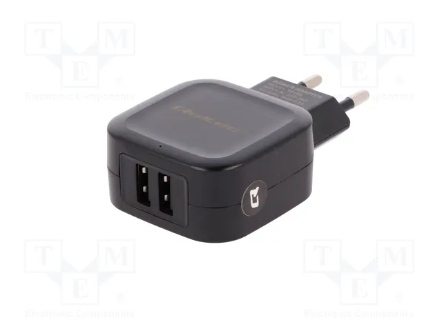 QOLTEC Cargador de red 17W con 2 puertos USB