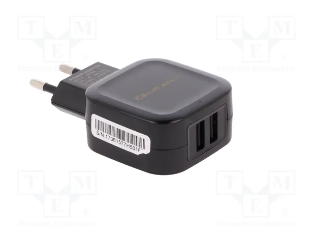 QOLTEC Cargador de red 17W con 2 puertos USB