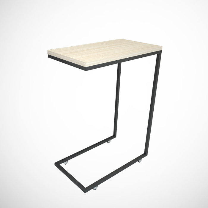 Hanah Home Mesa Auxiliar Industrial Callen, Roble, Tablero Melamina 18mm, Patas Metálicas con Ruedas, 46x62x26cm Hanah Home Mesa Auxiliar Industrial Callen, Roble, Tablero Melamina 18mm, Patas Metálicas con Ruedas, 46x62x26cm