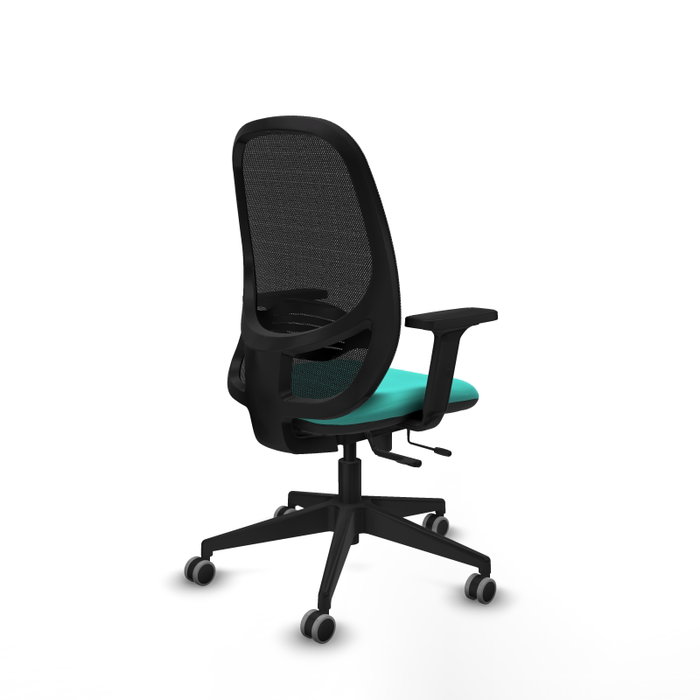 PIQUERAS Y CRESPO Silla de oficina Cilanco con mecanismo Sincro/Traslack, Turquesa y Negro