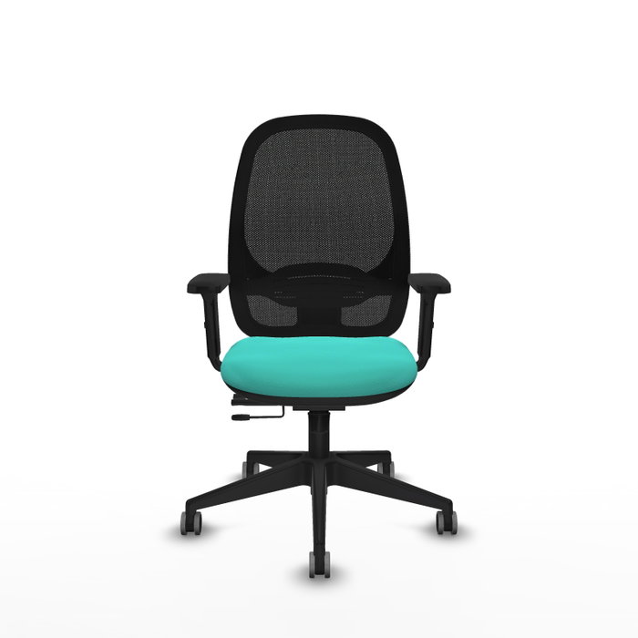 PIQUERAS Y CRESPO Silla de oficina Cilanco con mecanismo Sincro/Traslack, Turquesa y Negro