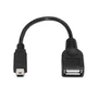 AISENS A101-0033 Cable USB 2.0 OTG Mini-USB B Macho a USB A Hembra, 15cm Negro - Compatible con Samsung, Huawei, Xiaomi, Sony, Tablet y Teléfono Móvil