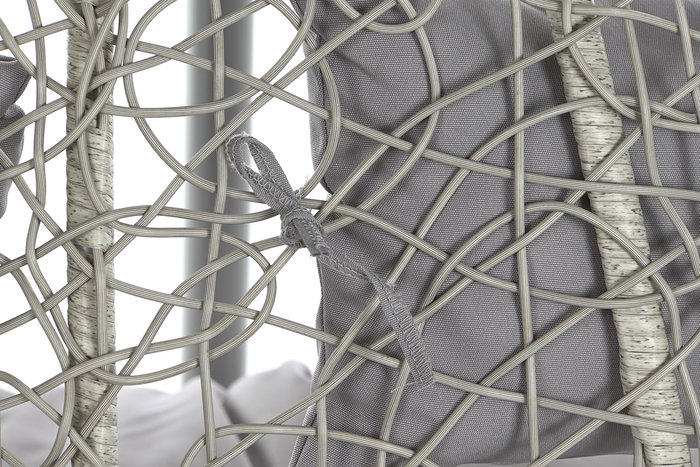 DKD Home Decor Sillón Colgante para Terraza y Jardín Gris 80 x 110 x 133 cm