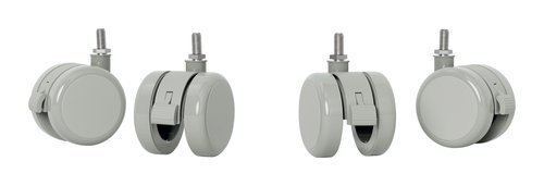 LEITZ Set de 4 Ruedas Giratorias para Mesa Eléctrica Ergo Gris
