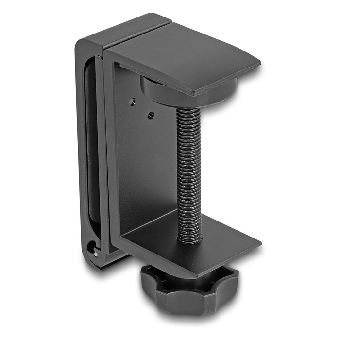 DeLOCK Soporte para Auriculares Ajustable de Aluminio Negro para Escritorio - 83x123x30 mm