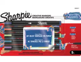 Sharpie - Rotulador Acrílico Permanente Creative Markers, Set de 5 Unidades, Colores Surtidos, Ideal para Pintar sobre Metal, Madera, Cerámica, Vidrio, Lienzo