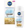 Nivea Sun Fluido Facial Diario SPF50+ Protector Solar Tono Medio 40 ml con Ácido Hialurónico y Licocalcón A, Textura Ultra Ligera y Acabado Mate