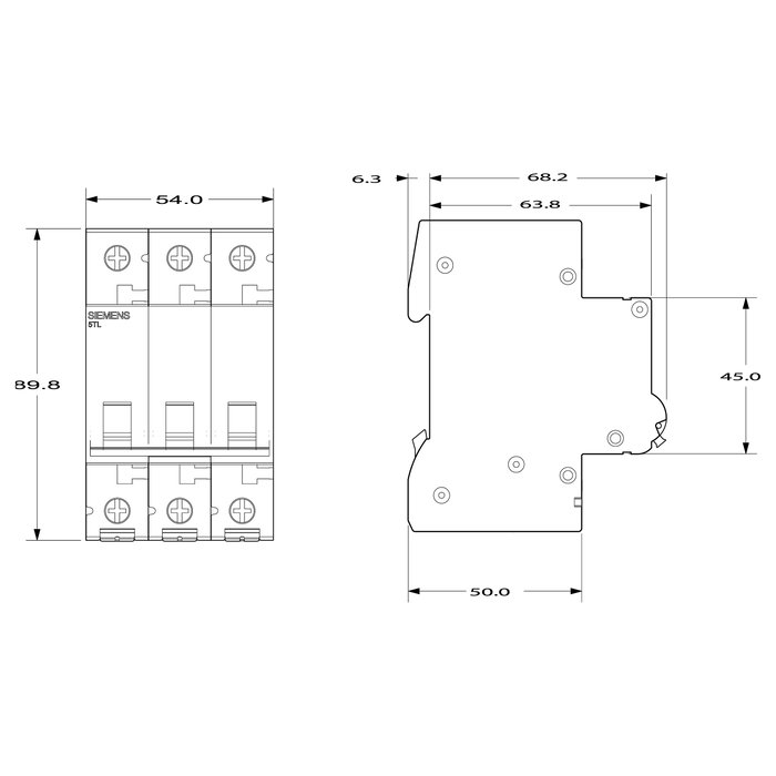 Siemens 5TL1363-0 Interruptor automático 63A 3P Siemens 5TL1363-0 Interruptor automático 63A 3P