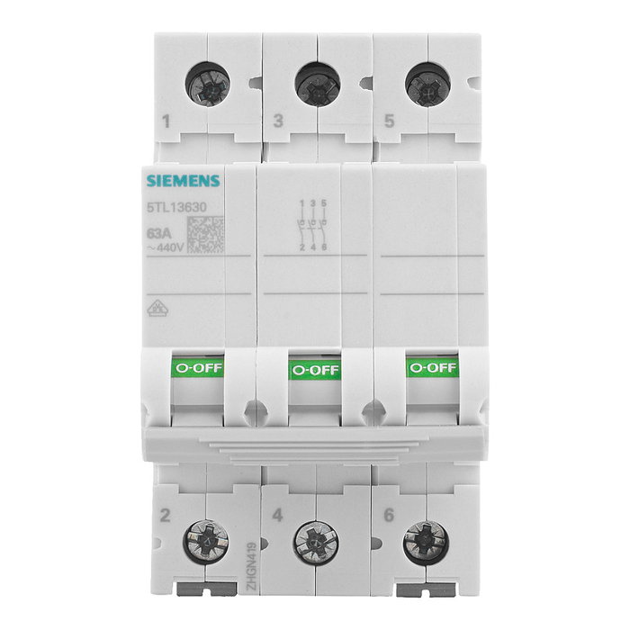 Siemens 5TL1363-0 Interruptor automático 63A 3P Siemens 5TL1363-0 Interruptor automático 63A 3P
