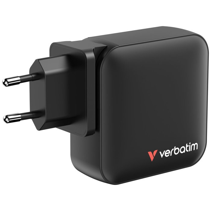 Verbatim Mini GaN Charger 165W 4 Puertos (3x USB-C, 1x USB-A) con adaptadores US/EU/UK