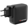 Verbatim Mini GaN Charger 165W 4 Puertos (3x USB-C, 1x USB-A) con adaptadores US/EU/UK