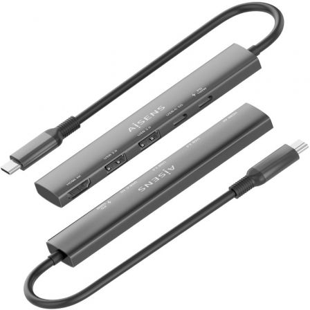 Aisens ASUC-5P022-GR Docking USB Tipo-C 5 en 1 con HDMI 4K, 2xUSB-A, 1xUSB-C Datos y 1xUSB-C PD Gris Aisens ASUC-5P022-GR Docking USB Tipo-C 5 en 1 con HDMI 4K, 2xUSB-A, 1xUSB-C Datos y 1xUSB-C PD Gris