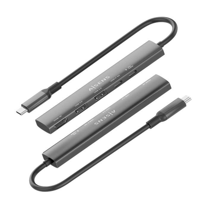 Aisens USB-C Dock 5 en 1 HDMI 4K, 2xUSB-A, 2xUSB-C PD, Gris Aisens USB-C Dock 5 en 1 HDMI 4K, 2xUSB-A, 2xUSB-C PD, Gris