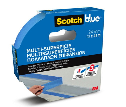 Scotch Cinta Adhesiva de Enmascarar Multisuperficie 24mm x 41M Azul 7100289922 Scotch Cinta Adhesiva de Enmascarar Multisuperficie 24mm x 41M Azul 7100289922