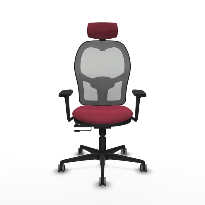 PIQUERAS Y CRESPO Silla de oficina Jorquera con mecanismo Sincro/Traslack, Granate y Gris