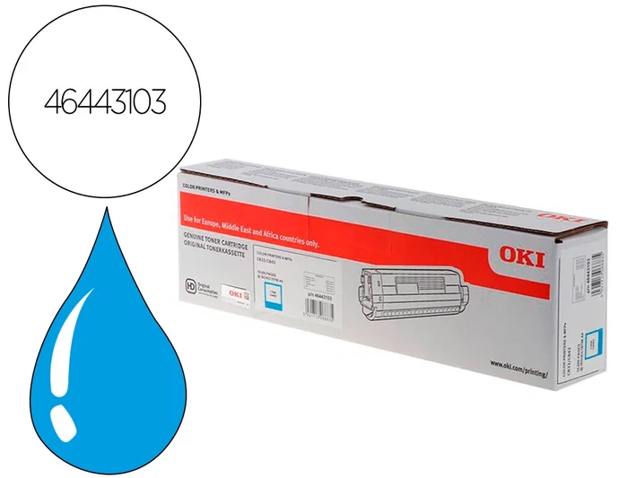 Oki 46443103 Cartucho de Tóner Cian XL