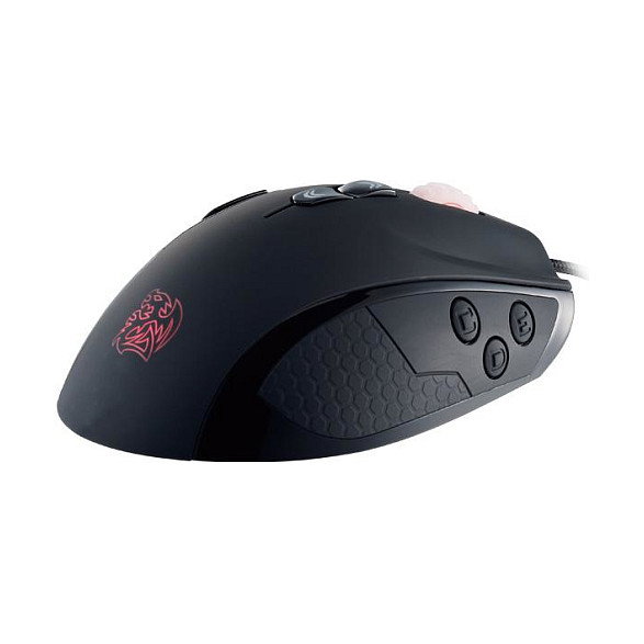 Thermaltake Tt eSPORTS Volos MO-VLS-WDLOBK-01 Ratón Gaming Láser Negro 8200 DPI 14 Botones USB
