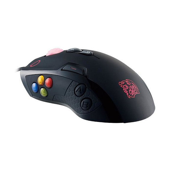 Thermaltake Tt eSPORTS Volos MO-VLS-WDLOBK-01 Ratón Gaming Láser Negro 8200 DPI 14 Botones USB