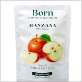 BORN Manzana Deshidratada 40Gr Eco Snack Saludable Vegano Sin Gluten Sin Azúcares Añadidos