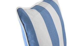 DKD Home Decor Cojin para Terraza y Jardin Marino Azul Celeste y Blanco 40x40x10 cm Poliester
