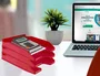 Q-connect Bandeja sobremesa plástico rojo opaco 240x70x340 mm
