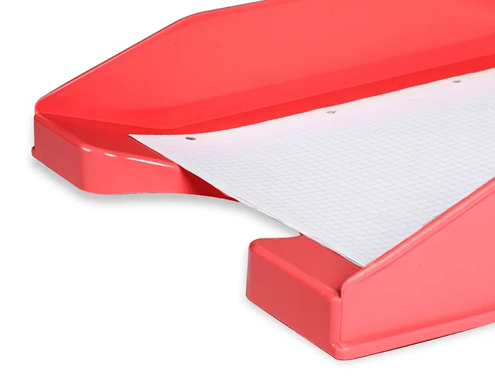 Q-connect Bandeja sobremesa plástico rojo opaco 240x70x340 mm