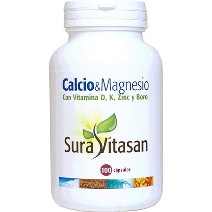 SURA VITASAN Calcio, Magnesio, Vitamina D, K, Zinc y Boro 100 cápsulas