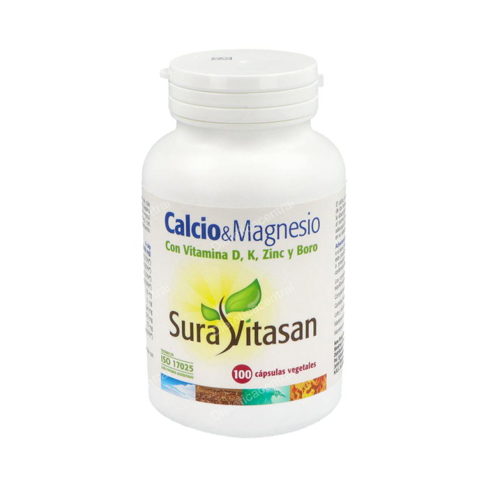 Sura Vitasan Calcio y Magnesio con Vitamina D, K, Zinc y Boro 100 Cápsulas Sura Vitasan Calcio y Magnesio con Vitamina D, K, Zinc y Boro 100 Cápsulas