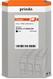 Prindo Classic XL Cartucho de tinta negro compatible con Brother LC1280XLBK 2400 páginas