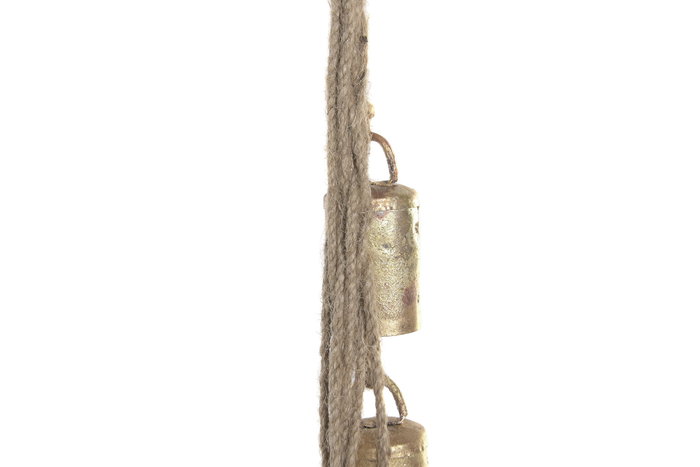 DKD Home Decor Campana de Hierro y Cuerda con 8 Campanas Dorado Desgastado DKD Home Decor Campana de Hierro y Cuerda con 8 Campanas Dorado Desgastado