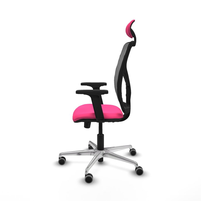 PIQUERAS Y CRESPO Silla de oficina Motilla Rosa y Gris