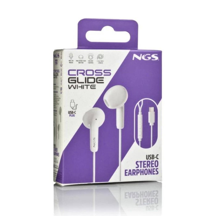 NGS Cross Glide Auriculares Intrauditivos USB-C Blanco