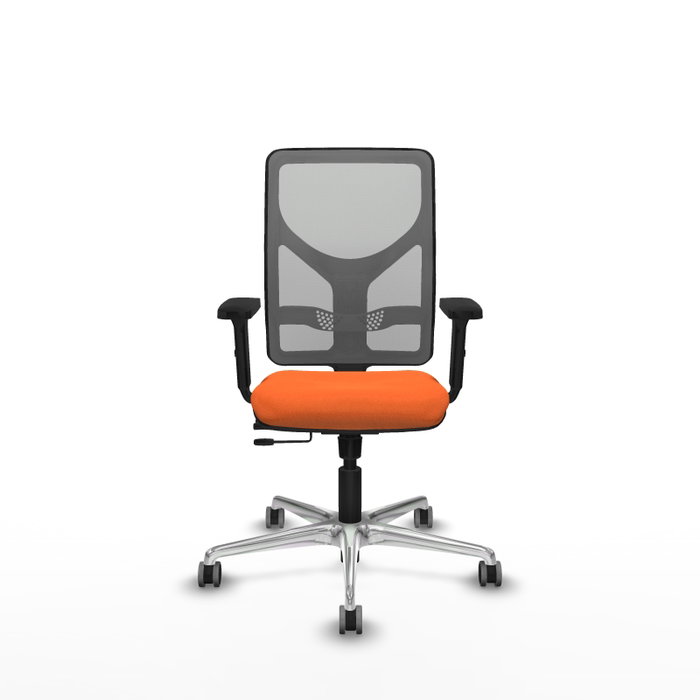 PIQUERAS Y CRESPO Silla de oficina Motilla con mecanismo Sincro/Traslack, Tela Naranja y Malla Gris