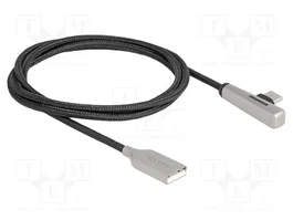 DeLOCK Cable USB 2.0 Tipo-A a USB Tipo-C™ Acodado con LED 60 W 1 m