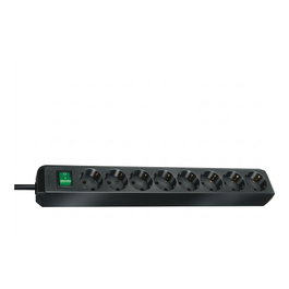 Brennenstuhl ECO-Line 1159300018 Regleta 8 Tomas 3m Cable Negro Plástico