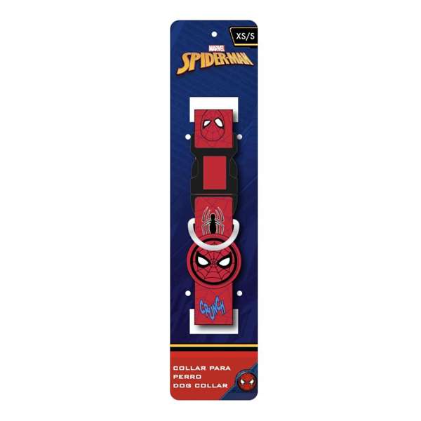 Cerda T2XS Collar para Perros Spiderman Rojo - Talla XS/S, Ideal para Mascotas Pequeñas, Ajustable y Resistente