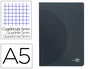 Liderpapel Libreta A5 48 Hojas 90gr 5mm Doble Margen Tapa Plástico Negra