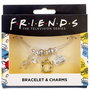 THE CARAT SHOP Pulsera Friends Plateada Tamaño 19cm con Charm de Taza, Sofá, Marco y Langosta