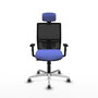 PIQUERAS Y CRESPO Silla de oficina Yunquera con mecanismo Sincro/Traslack, Azul claro y Negro
