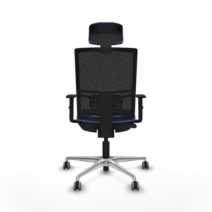 PIQUERAS Y CRESPO Silla de oficina Yunquera con mecanismo Sincro/Traslack, Azul claro y Negro