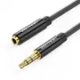 Vention BBZBD Cable Estéreo Jack 3.5 Macho a Jack 3.5 Hembra 50cm Negro