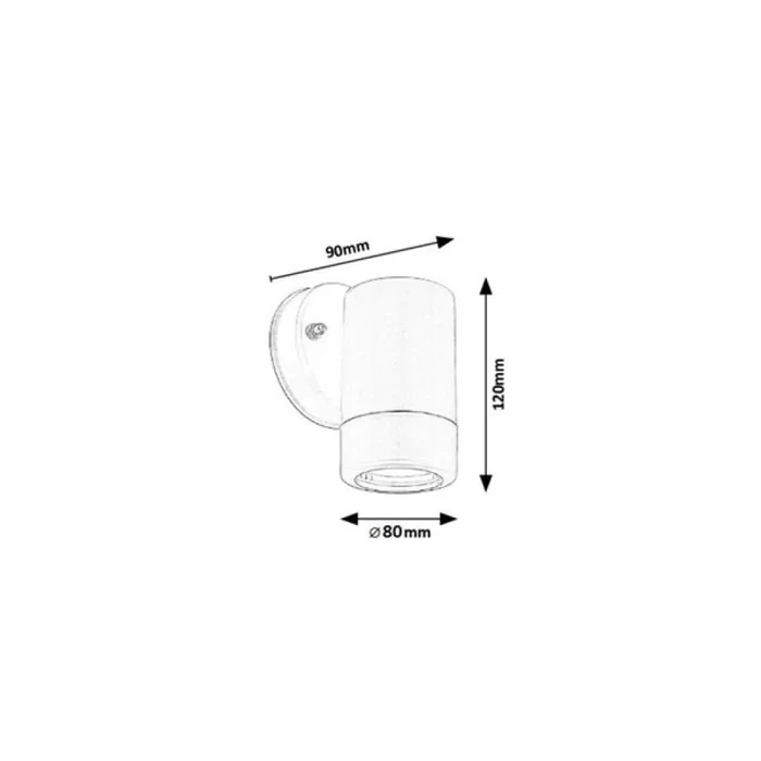 RABALUX Aplique de Exterior 'Medina' 1xGU10 IP44 Negro Minimalista, Modelo RAB-8832, sin fuente de luz
