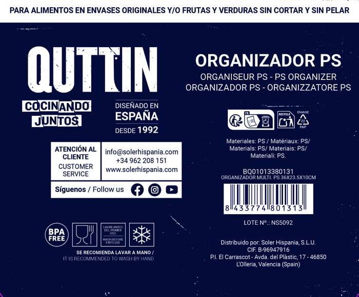Quttin Organizador Multi PS de 12 unidades