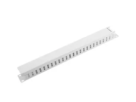 Lanberg AK-1201-S Panel de gestión de cables metálico tipo A 19 pulgadas/48.3 cm 1U para rack